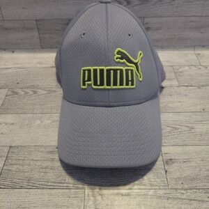 PUMA Evercat Mesh Stretch Fit Cap Size S/M Lot Of 2 Blk Gry